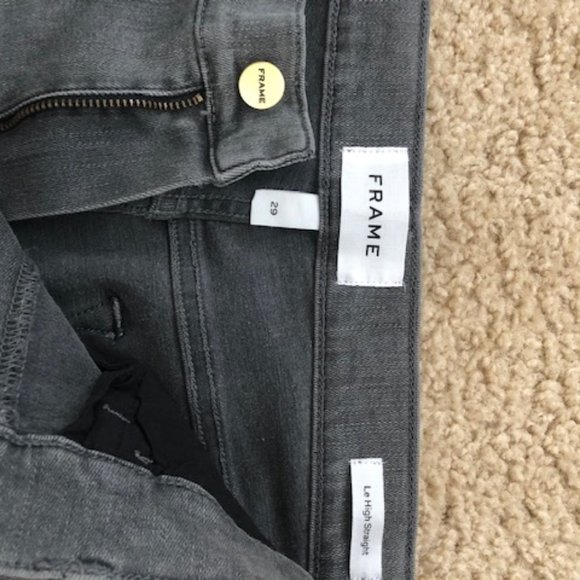 Frame Le High Straight Foil Tux Jeans, Size 29 - Picture 6 of 9